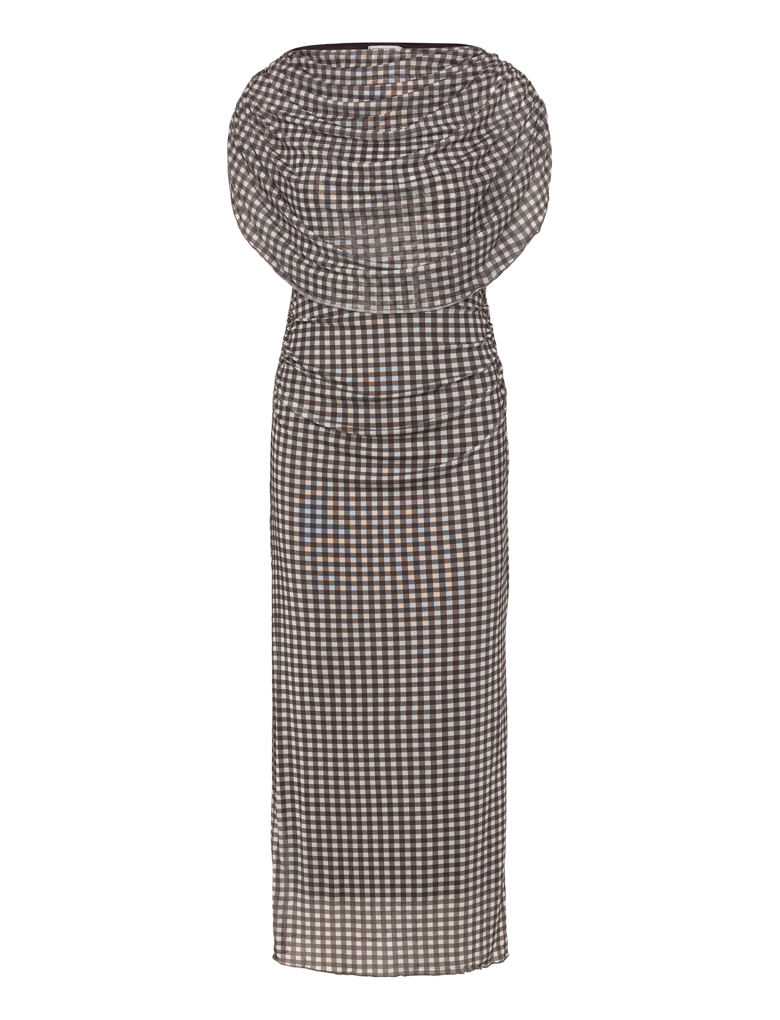 BUBBLEROOM Cape Mesh Ankle Kleid Braun - S - Damen