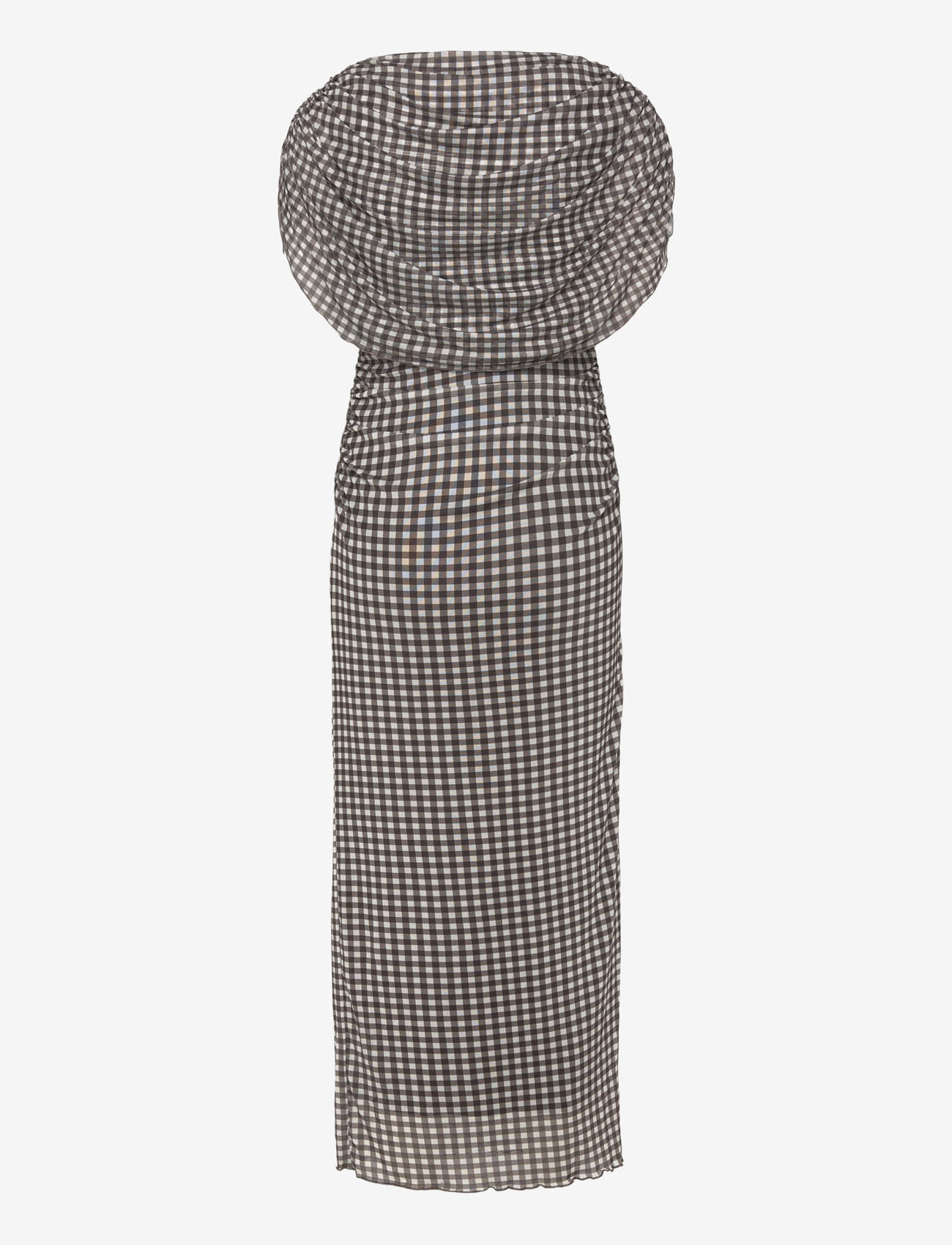 Bubbleroom - Cape Mesh Ankle Dress - sukienki wieczorowe - brown/checked - 2