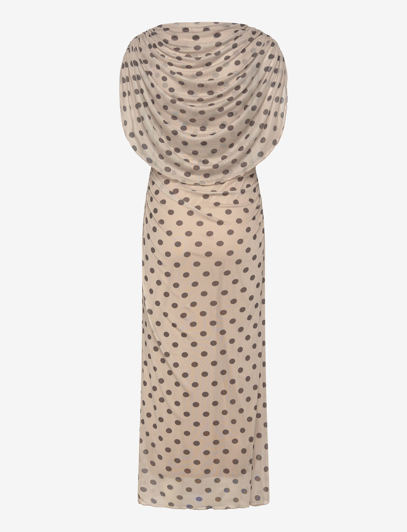 Bubbleroom - Cape Mesh Ankle Dress - abendkleider - light beige/dotted - 2