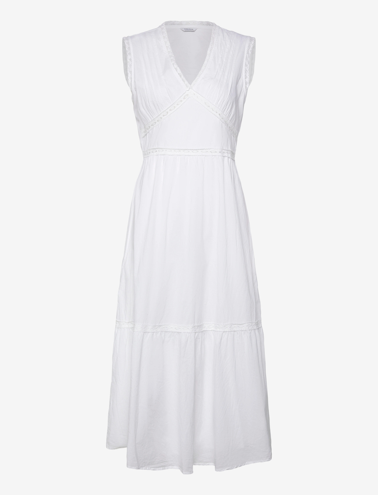 Bubbleroom - Lace Detail Sleeveless Dress - white - 1