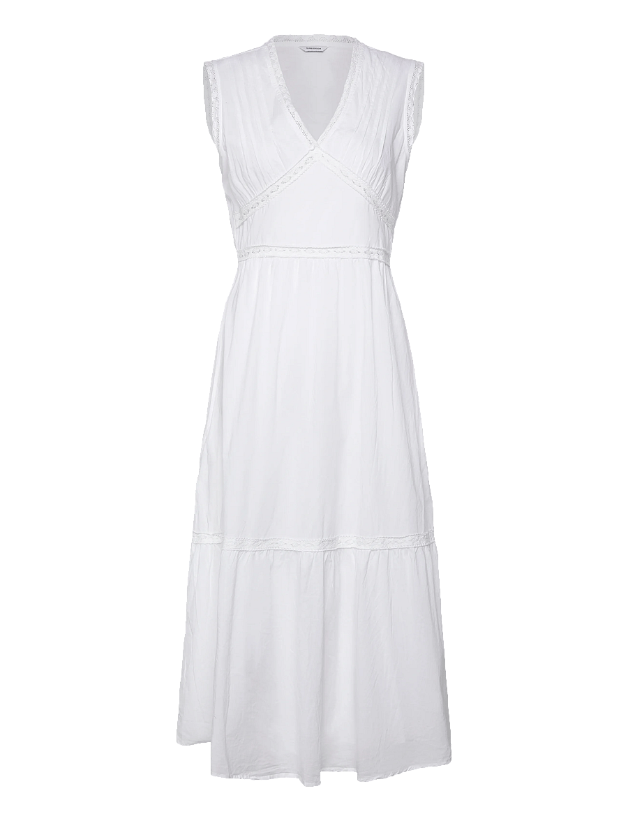 Bubbleroom - Lace Detail Sleeveless Dress - white - 1