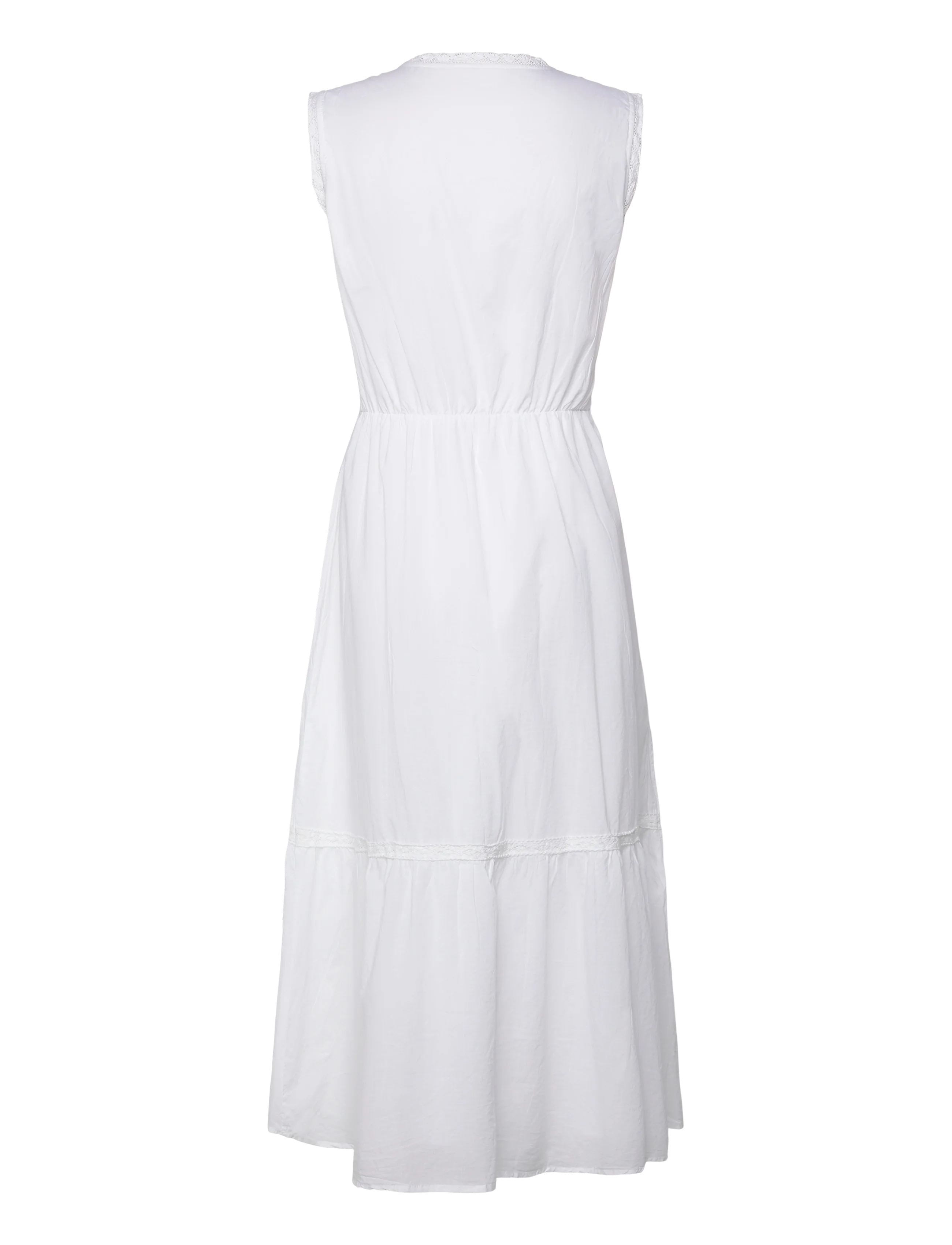 Bubbleroom - Lace Detail Sleeveless Dress - white - 2