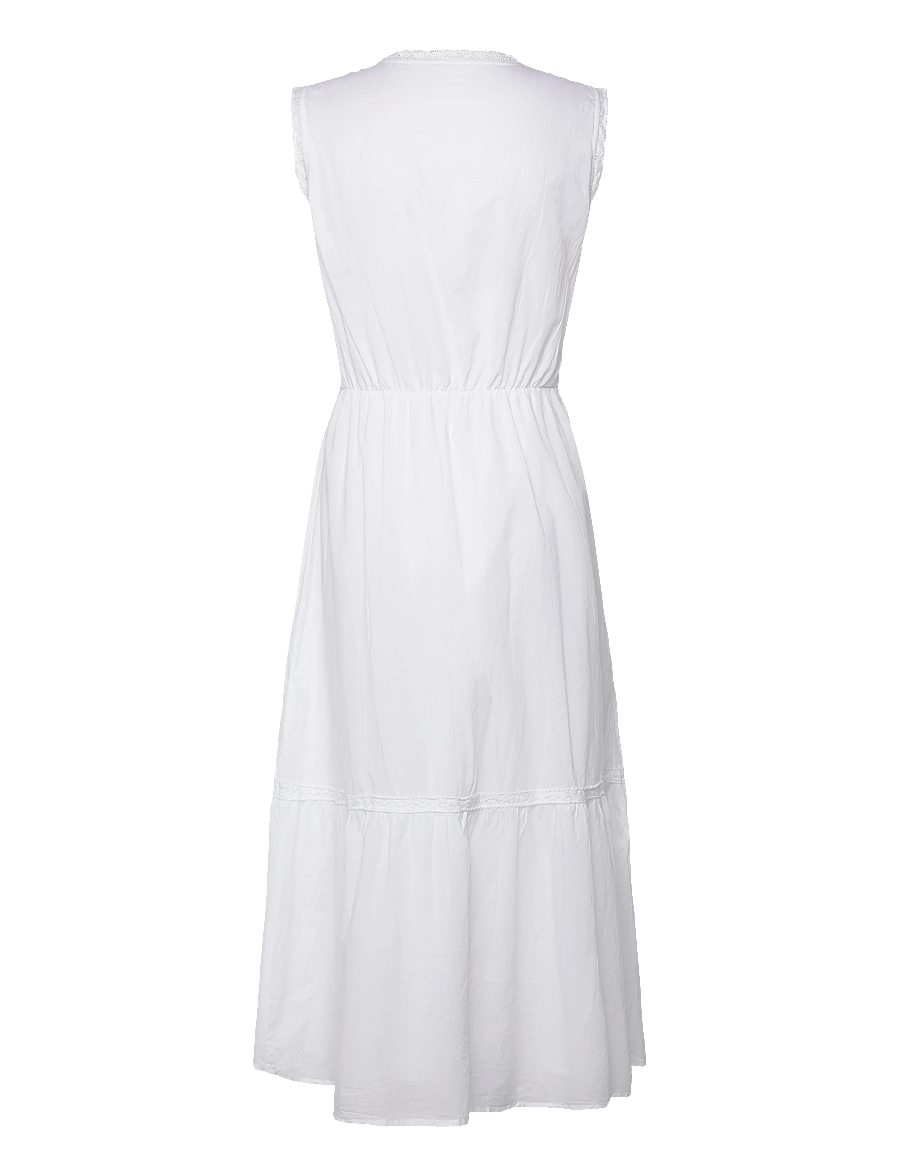 Bubbleroom - Lace Detail Sleeveless Dress - white - 2