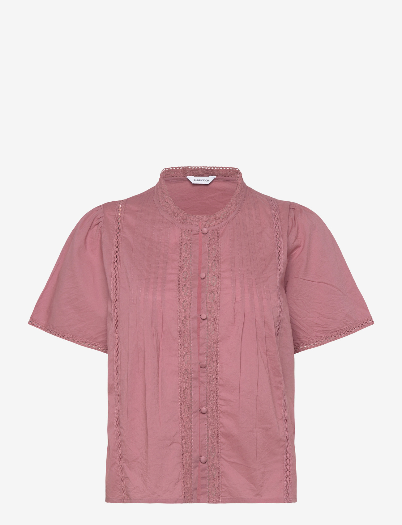 Bubbleroom - Pleated Detail Blouse - kortærmede bluser - dusty pink - 1