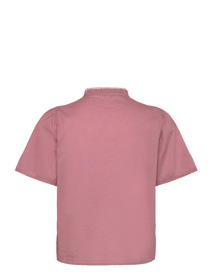 Bubbleroom - Pleated Detail Blouse - kurzärmelige blusen - dusty pink - 2
