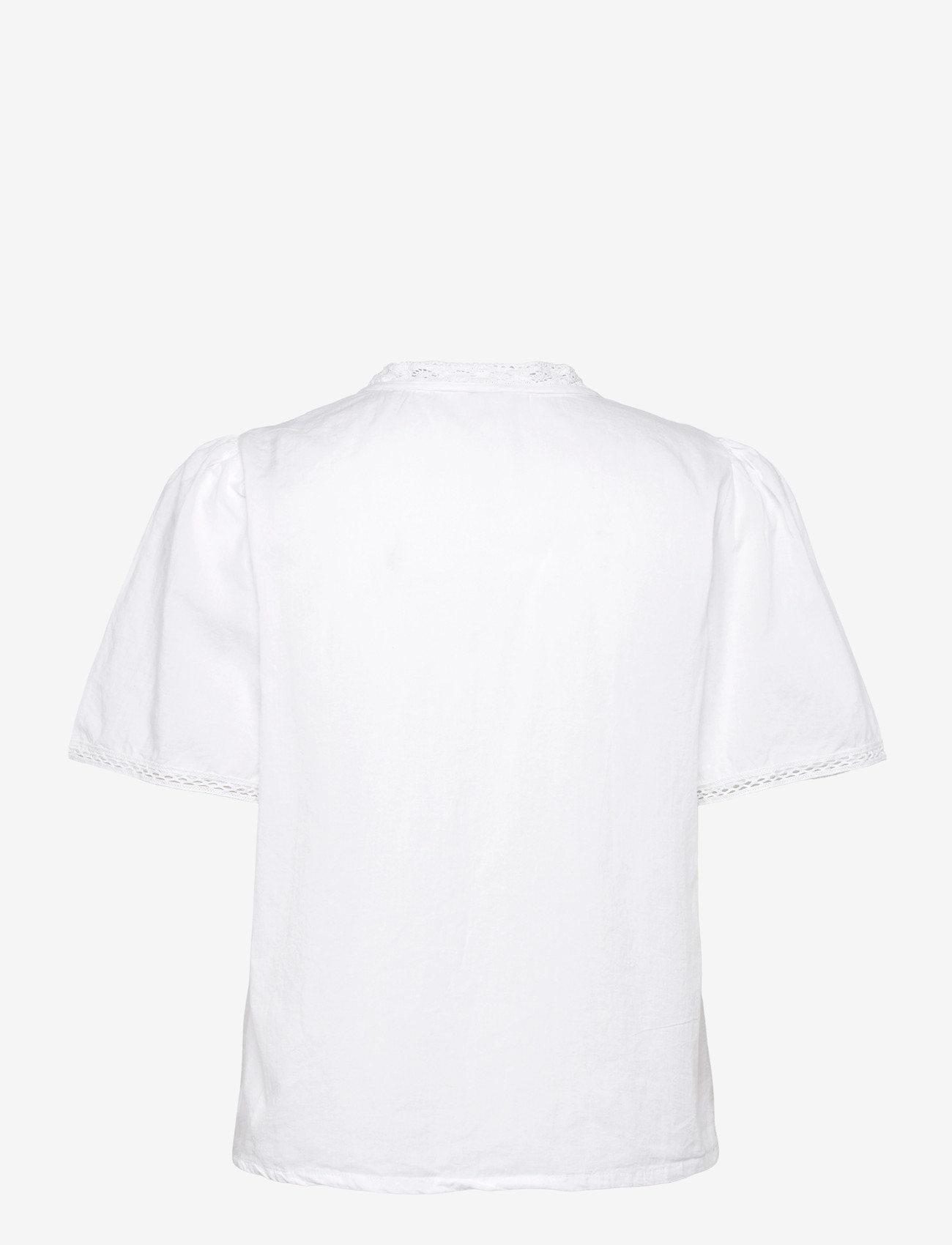 Bubbleroom - Pleated Detail Blouse - short-sleeved blouses - white - 2