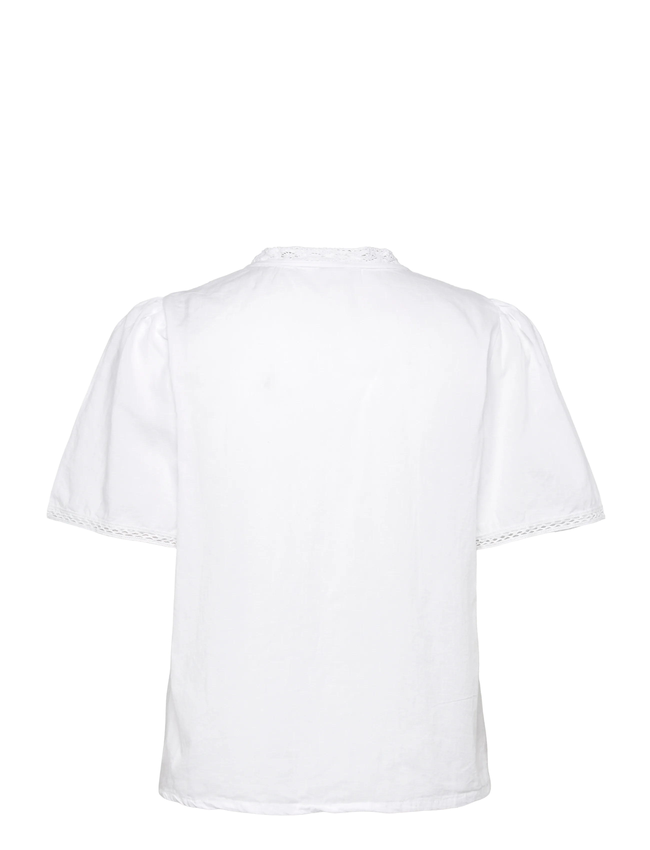 Bubbleroom - Pleated Detail Blouse - lühikeste varrukatega pluusid - white - 2