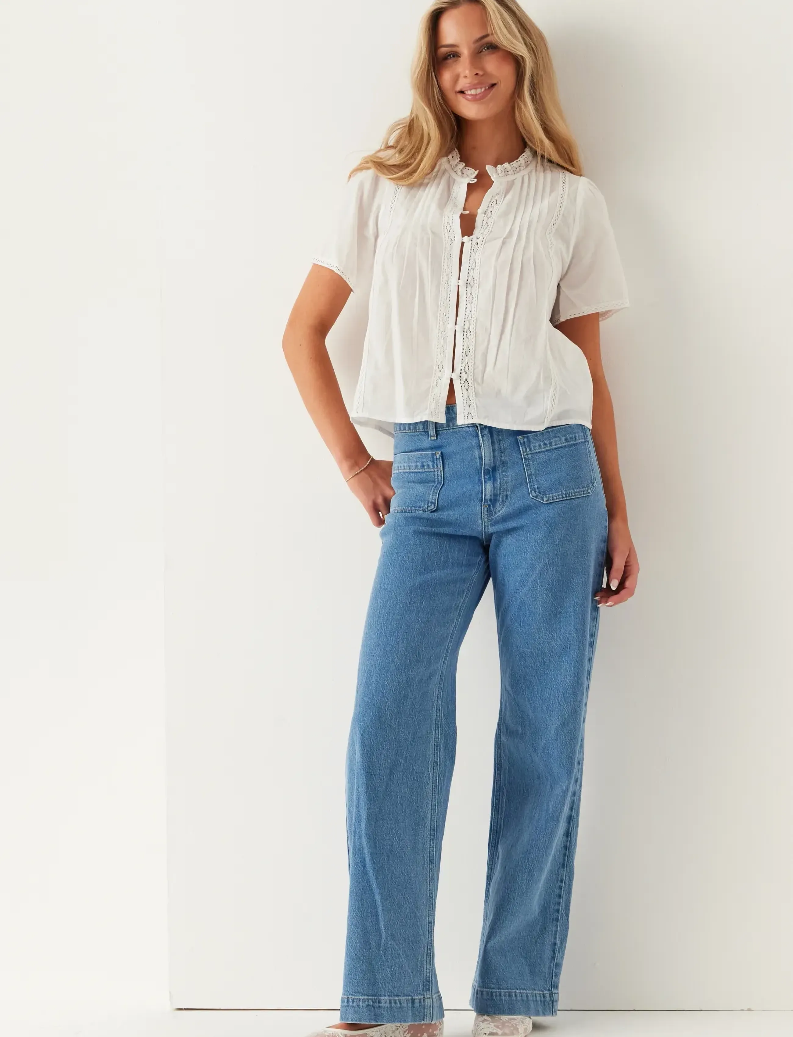 BUBBLEROOM Pleated Detail Blouse blusar dam – bild 10
