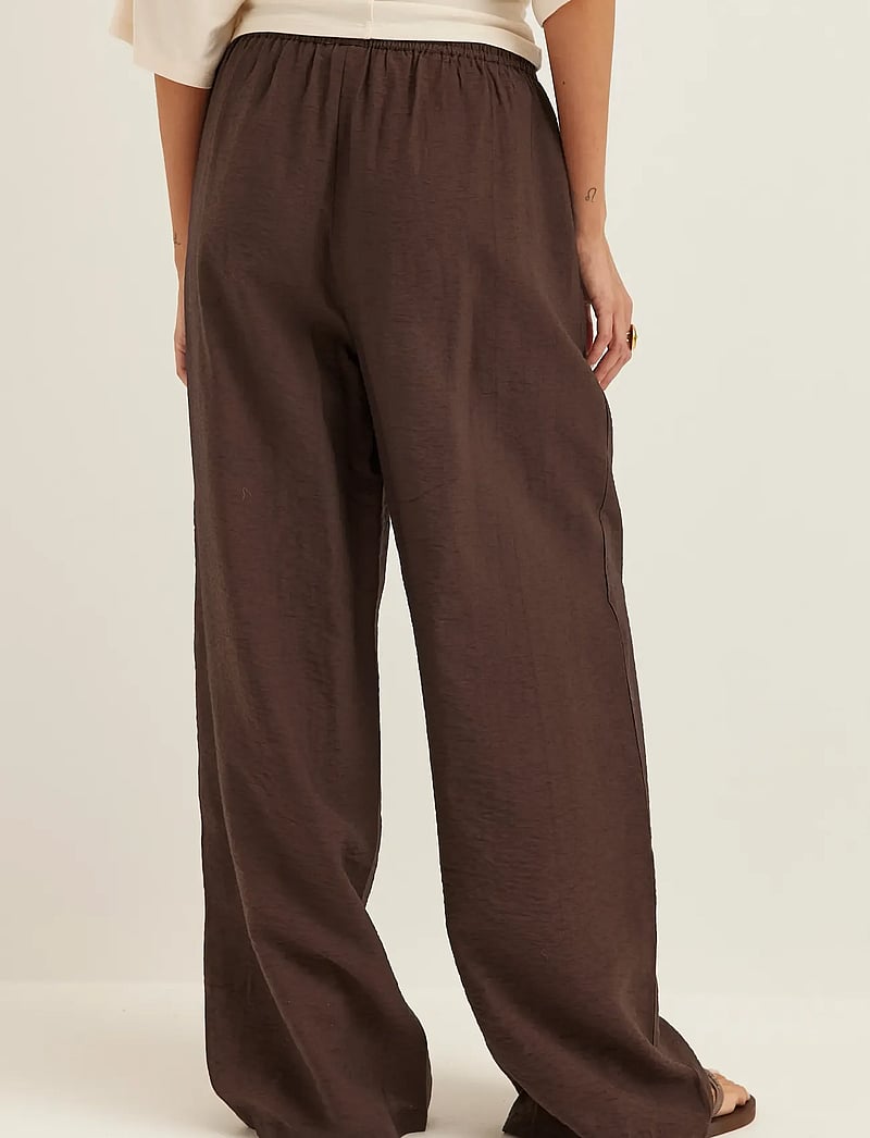 Bubbleroom - Viscose Trousers - hosen mit weitem bein - brown - 4