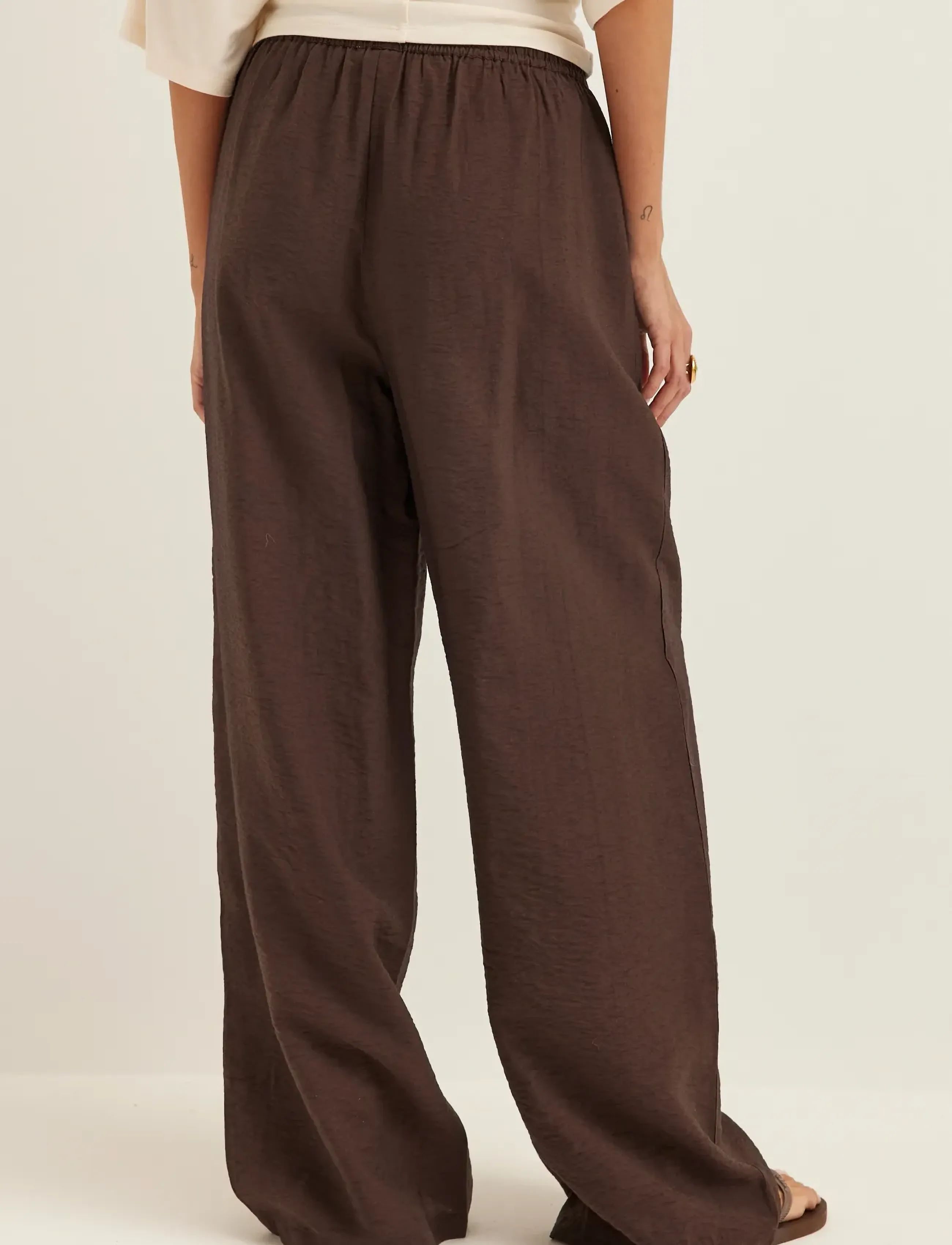 Bubbleroom - Viscose Trousers - wide leg trousers - brown - 4