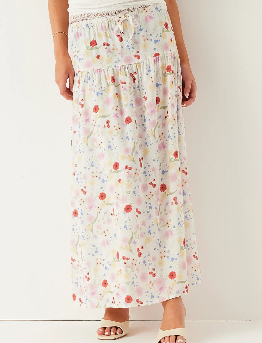 Bubbleroom - Viscose Skirt - maxi röcke - floral/patterned - 3