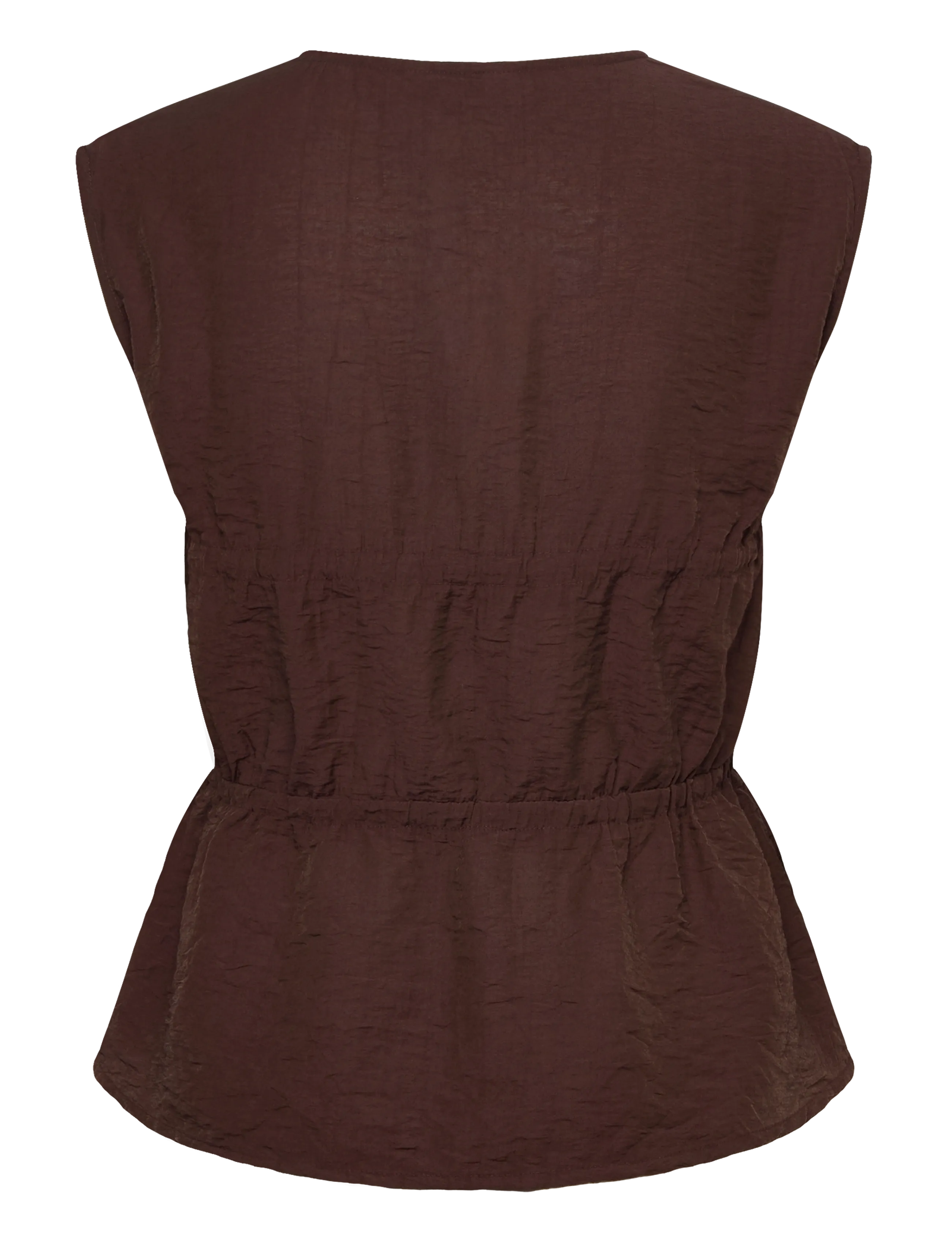 Bubbleroom - Viscose Tie Detail Blouse - hihattomat puserot - brown - 2