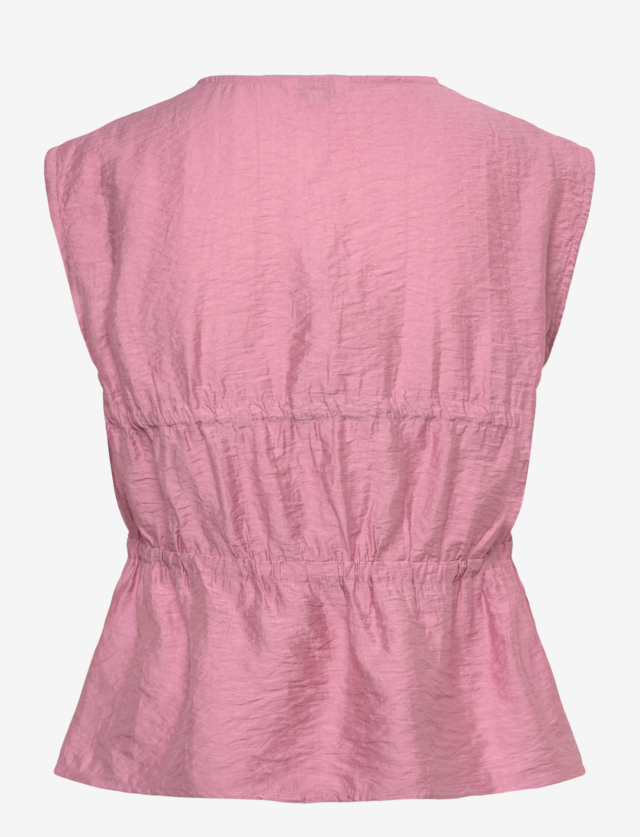 Bubbleroom - Viscose Tie Detail Blouse - Ærmeløse bluser - pink - 2