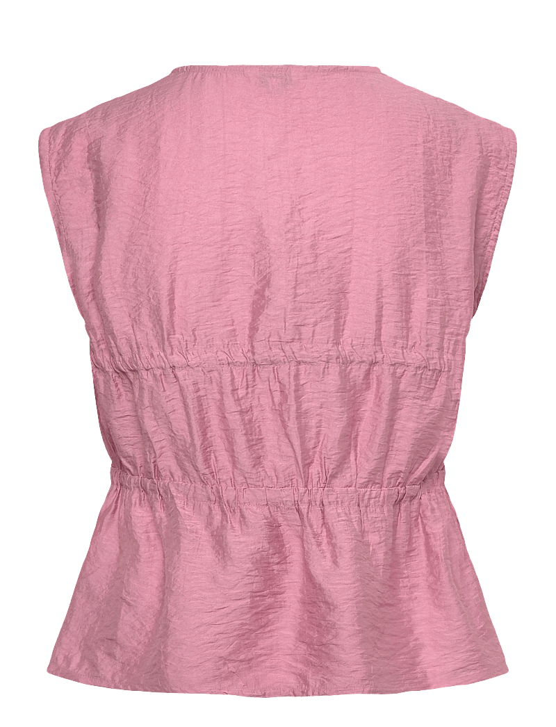 Bubbleroom - Viscose Tie Detail Blouse - Ærmeløse bluser - pink - 2