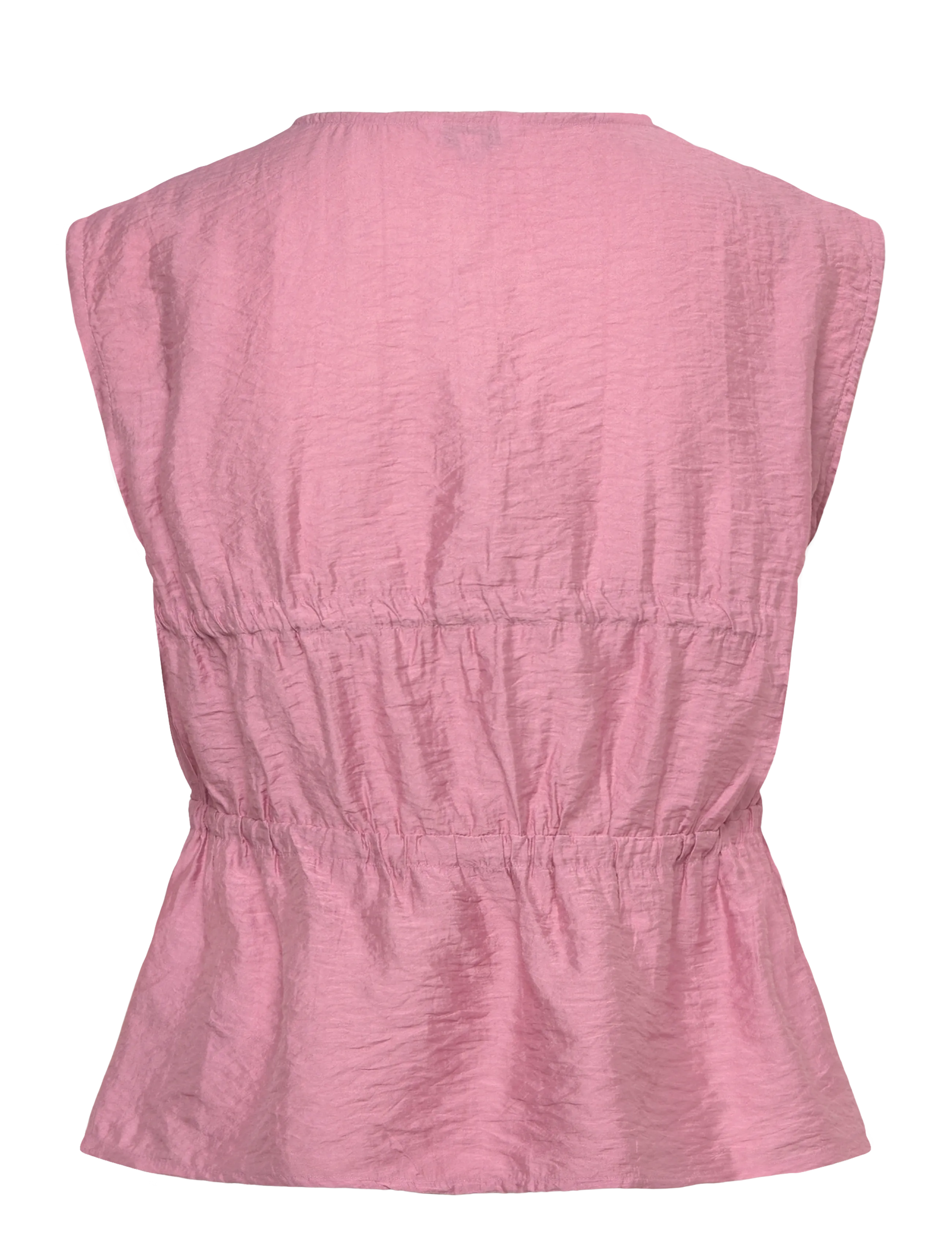 Bubbleroom - Viscose Tie Detail Blouse - Ärmlösa blusar - pink - 2