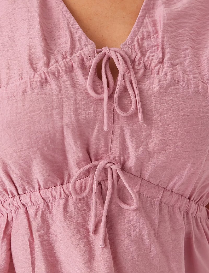 Bubbleroom - Viscose Tie Detail Blouse - Ærmeløse bluser - pink - 4