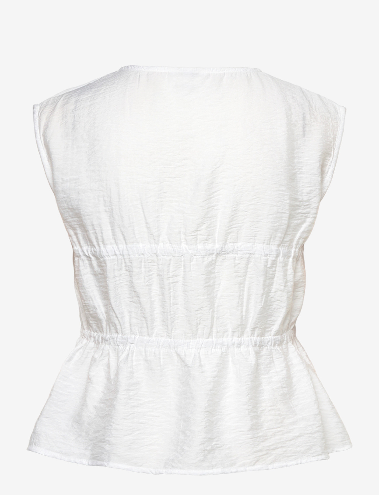 Bubbleroom - Viscose Tie Detail Blouse - Ærmeløse bluser - white - 2