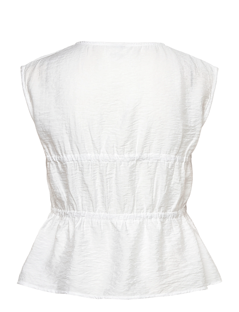 Bubbleroom - Viscose Tie Detail Blouse - Ærmeløse bluser - white - 2