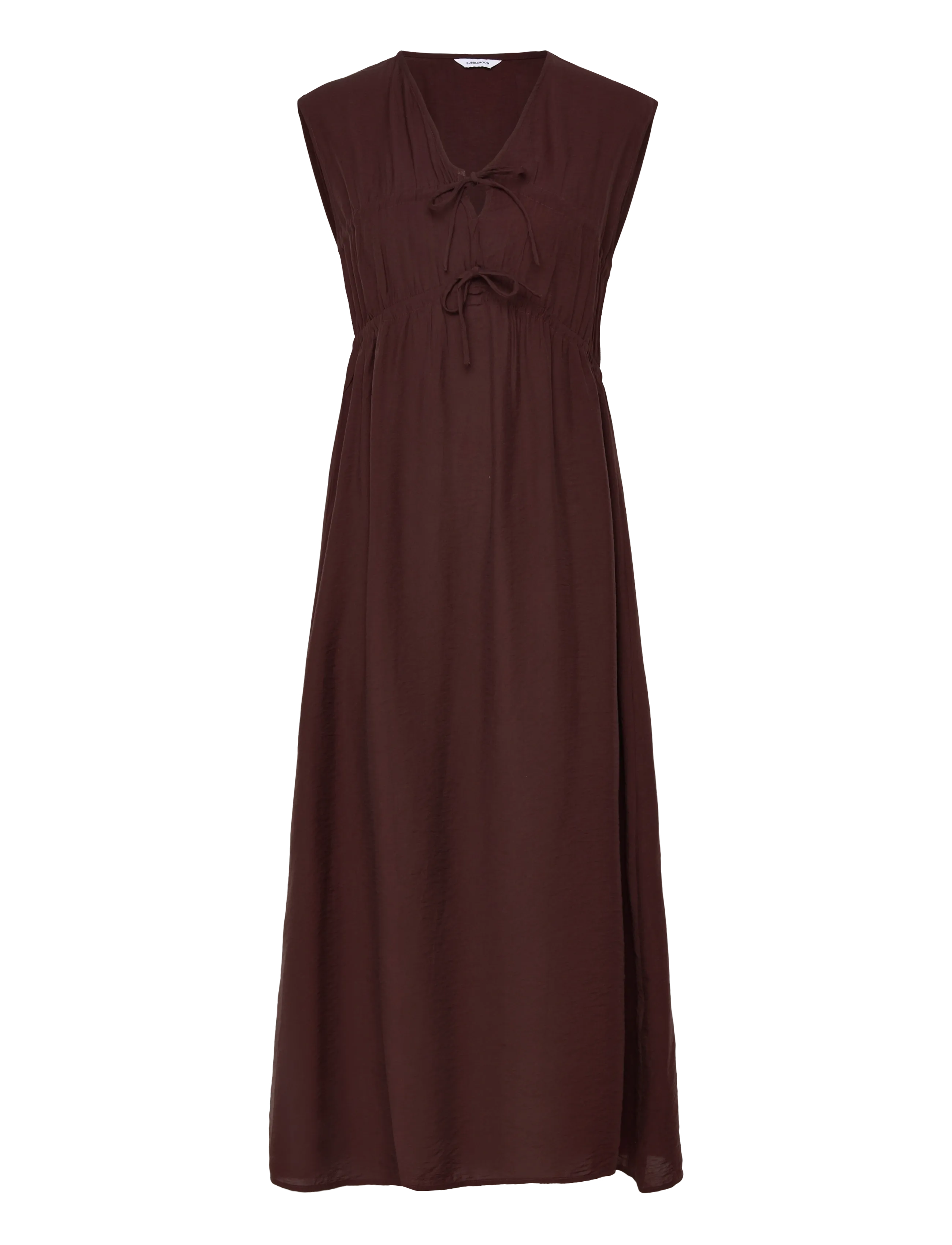 BUBBLEROOM Viscose Tie Detail Kleid Braun - XS - Damen