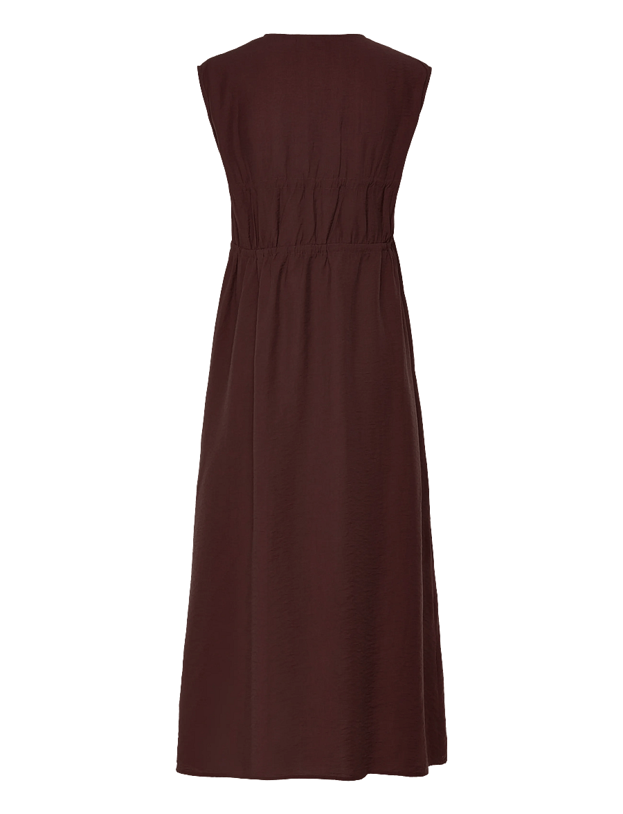 Bubbleroom - Viscose Tie Detail Dress - maxikleider - brown - 2