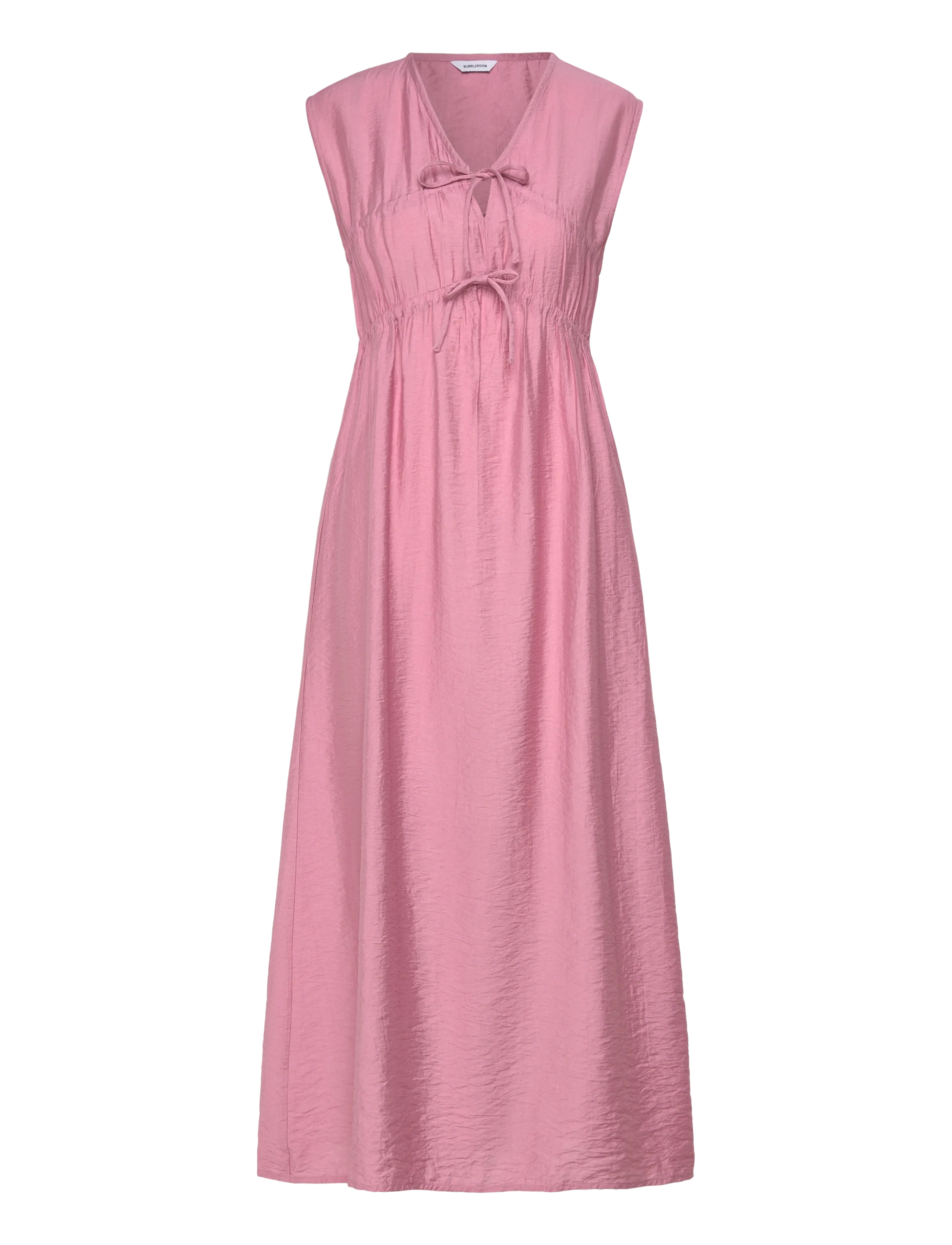 BUBBLEROOM Viscose Tie Detail Kleid Pink - S - Damen