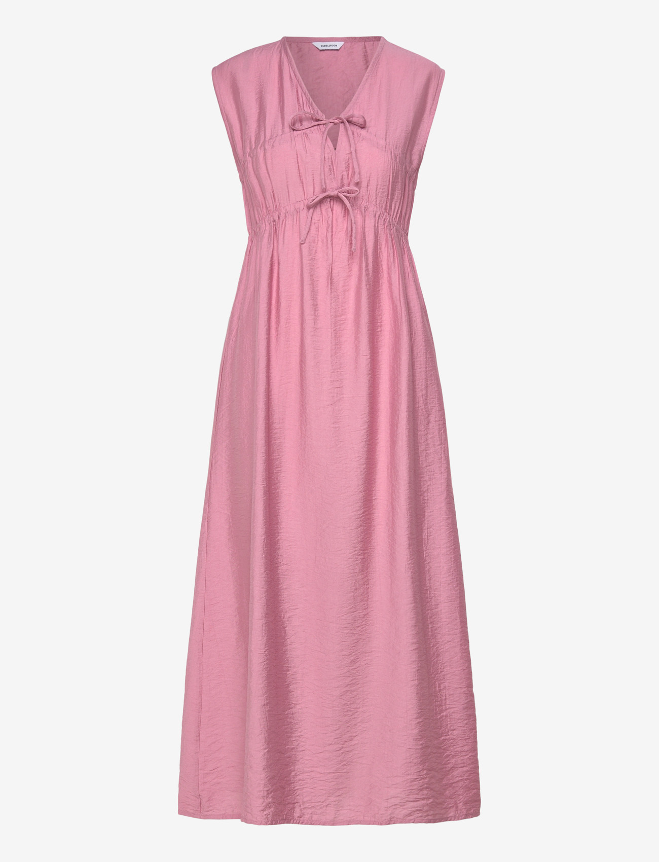 Bubbleroom - Viscose Tie Detail Dress - maxi kjoler - pink - 1