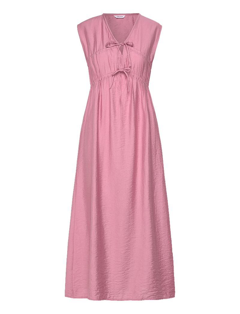 Bubbleroom - Viscose Tie Detail Dress - maxi kjoler - pink - 1