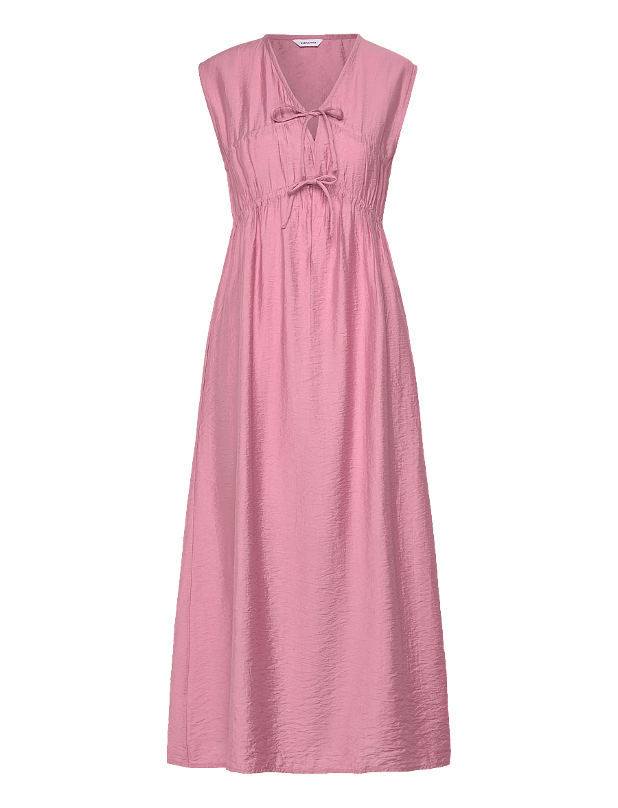 Bubbleroom - Viscose Tie Detail Dress - maxi kjoler - pink - 1