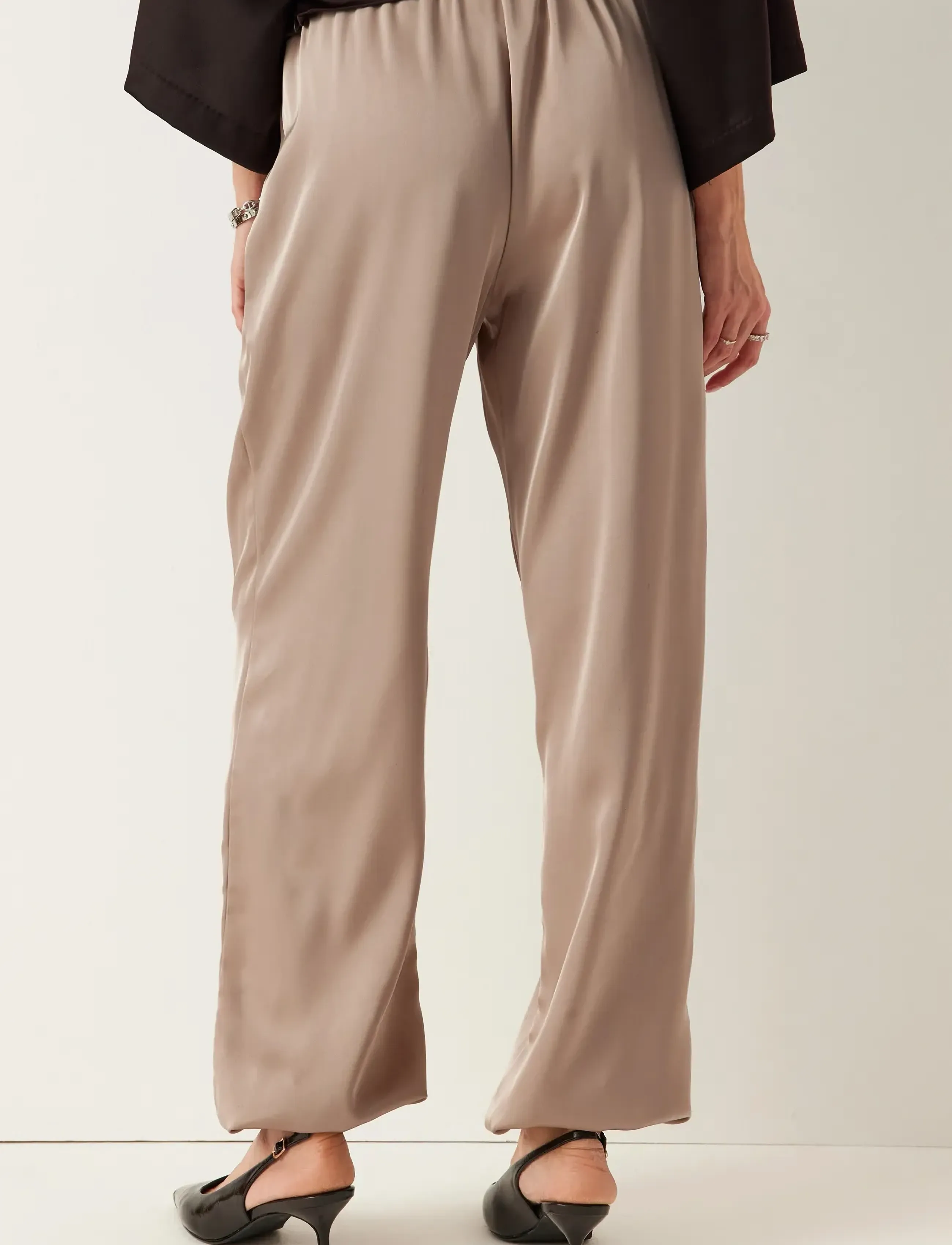 Bubbleroom - Satin Balloon Trousers - barrelbyxor - light nougat - 4