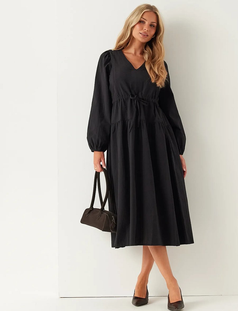 Bubbleroom - Cotton Dress - maksikleidid - black - 0