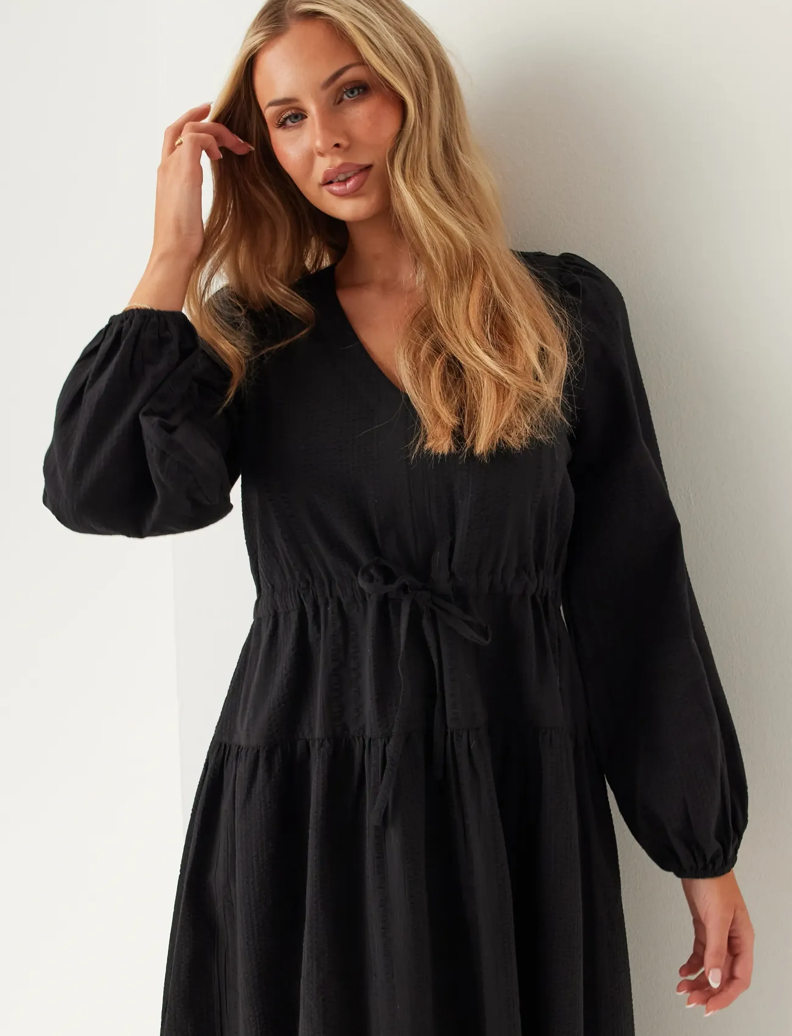 Bubbleroom - Cotton Dress - maksikleidid - black - 3