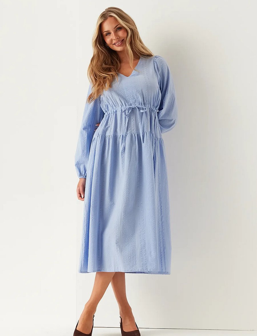 Bubbleroom - Cotton Dress - maxiklänningar - light blue - 0