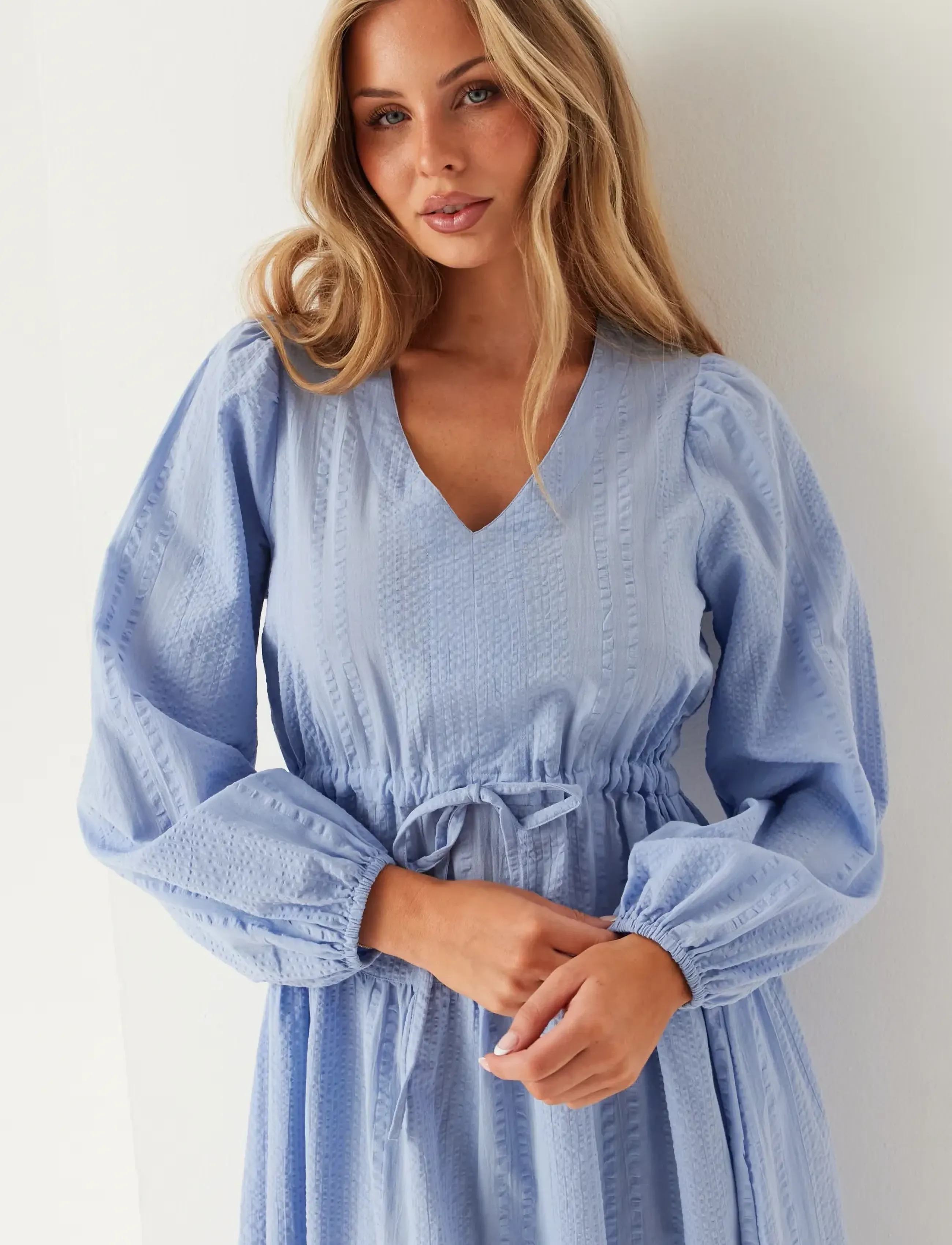Bubbleroom - Cotton Dress - maxiklänningar - light blue - 3