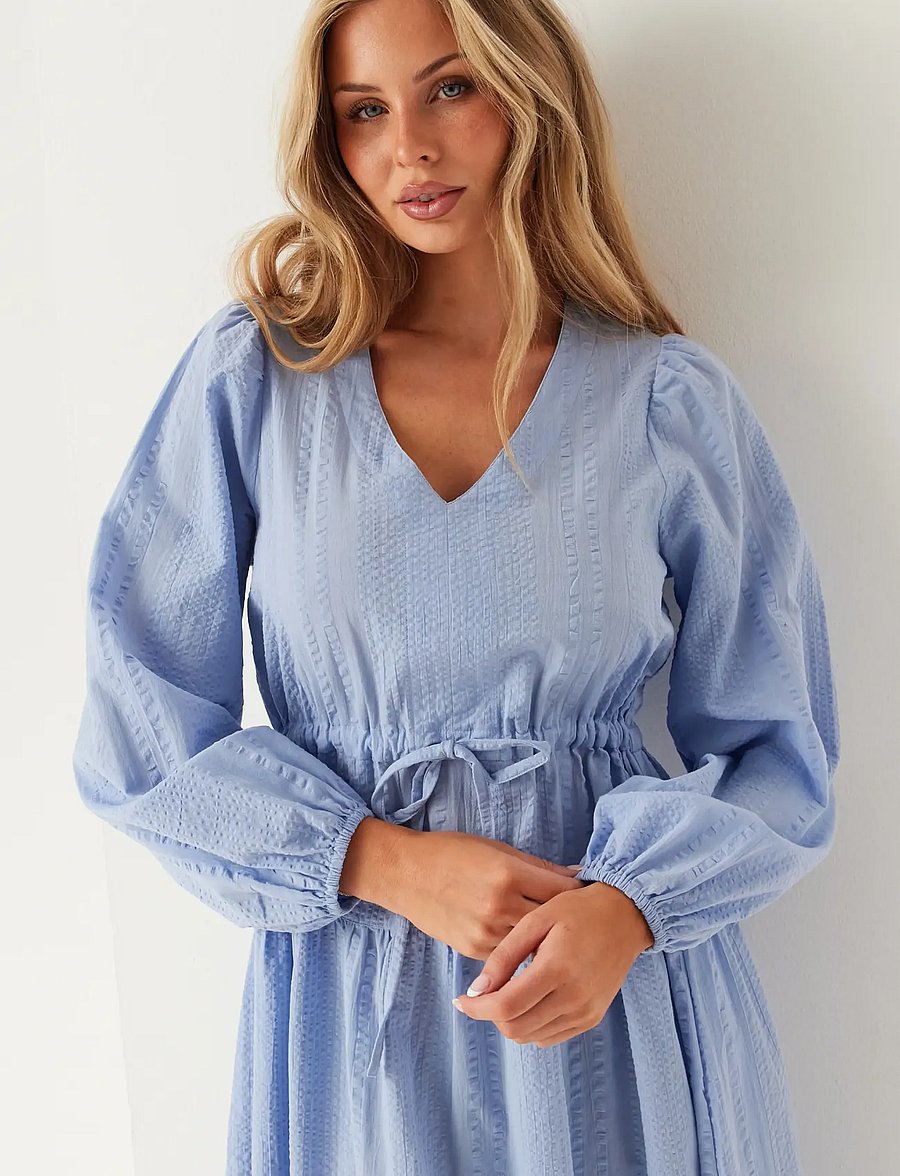 Bubbleroom - Cotton Dress - maxiklänningar - light blue - 3