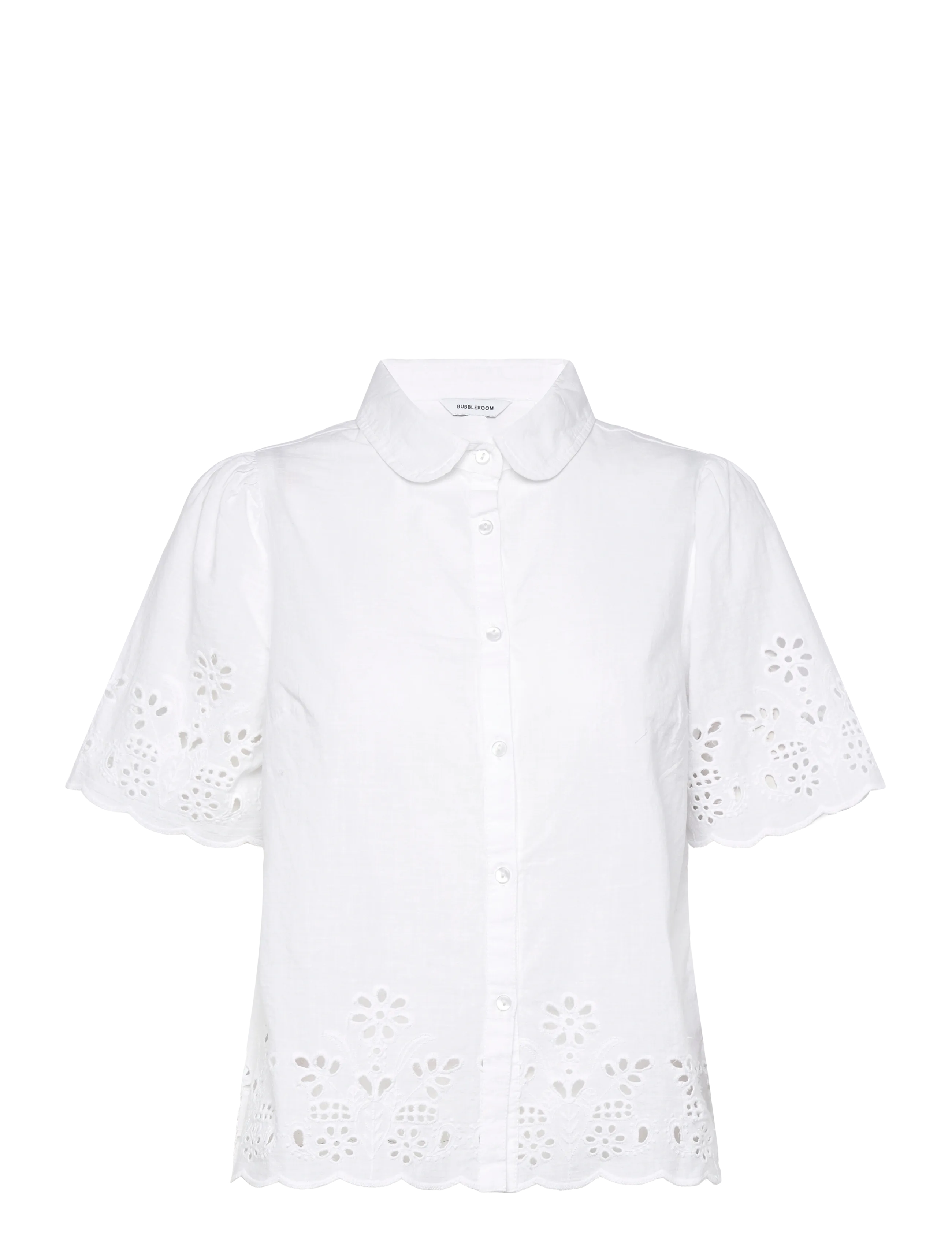 Bubbleroom Embroidered Shirt - Officewear - WHITE / white