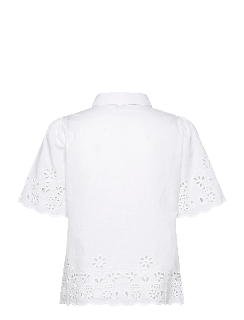 Bubbleroom - Embroidered Shirt - kurzärmlige hemden - white - 2