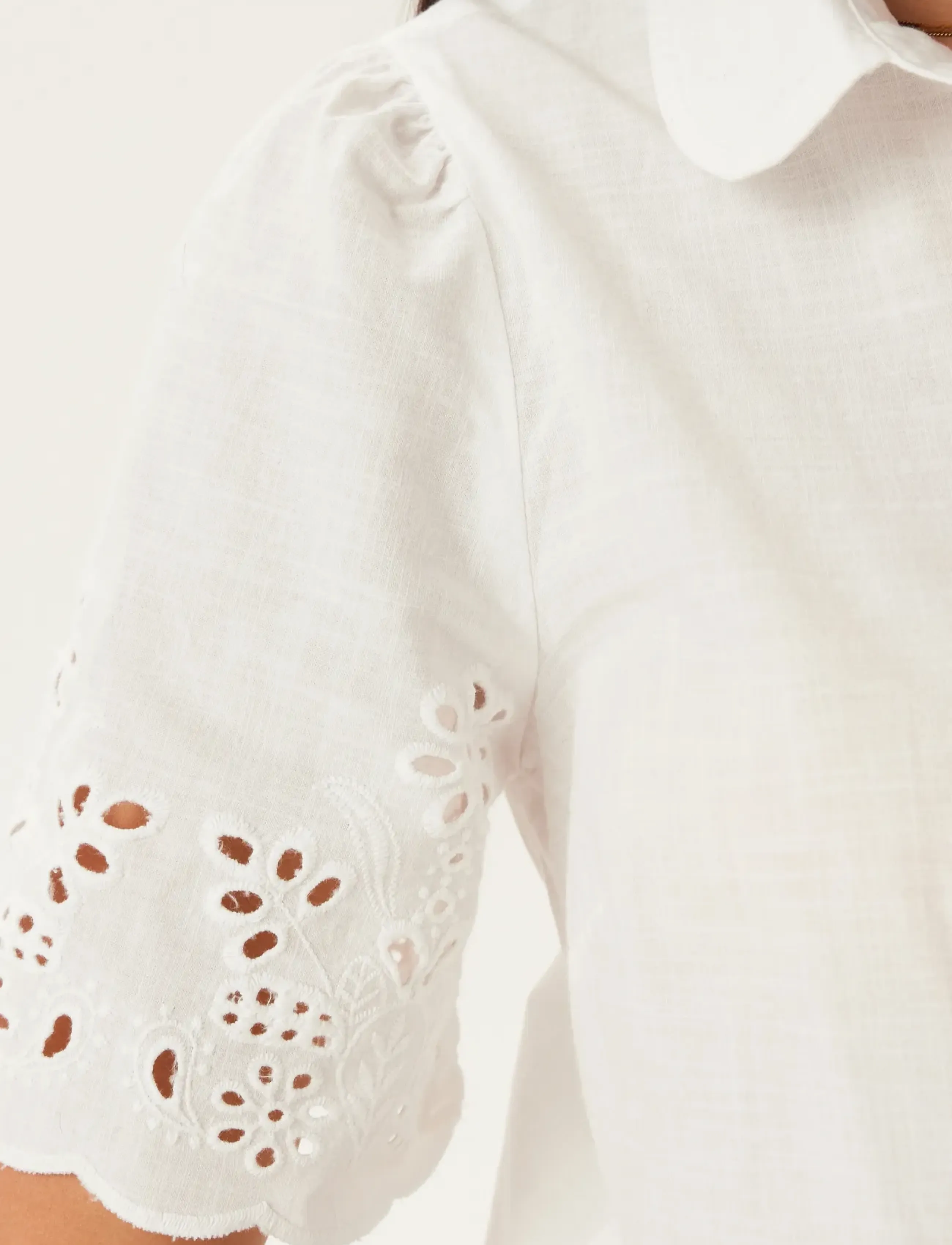 Bubbleroom - Embroidered Shirt - kortärmade skjortor - white - 4