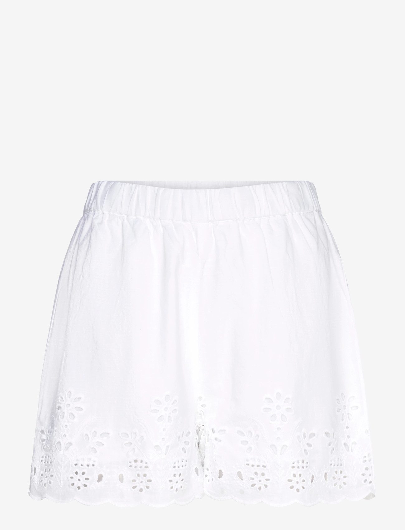 Bubbleroom - Embroidered Shorts - casual shorts - white - 1
