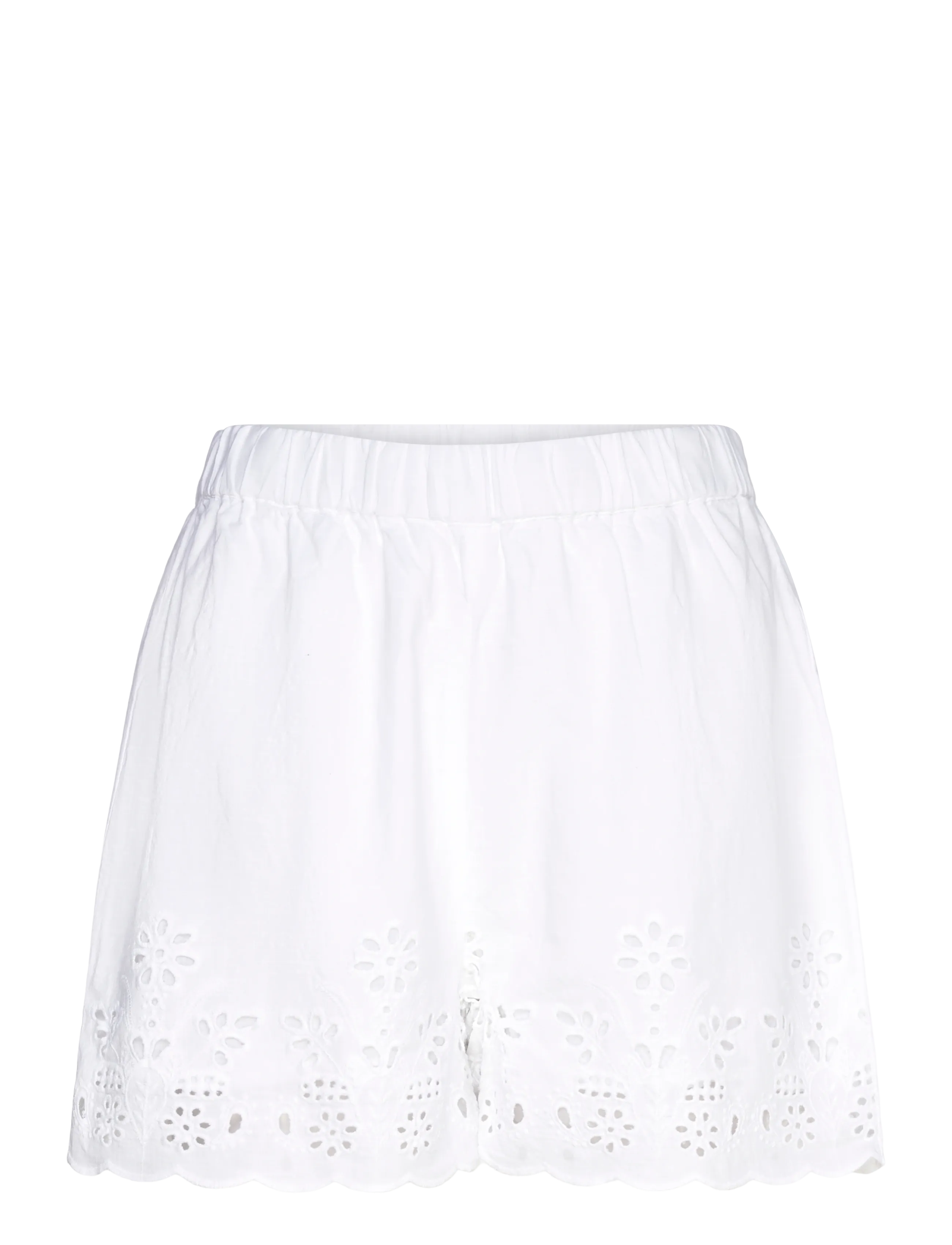 Bubbleroom Embroidered Shorts - Swedish brands - WHITE / white
