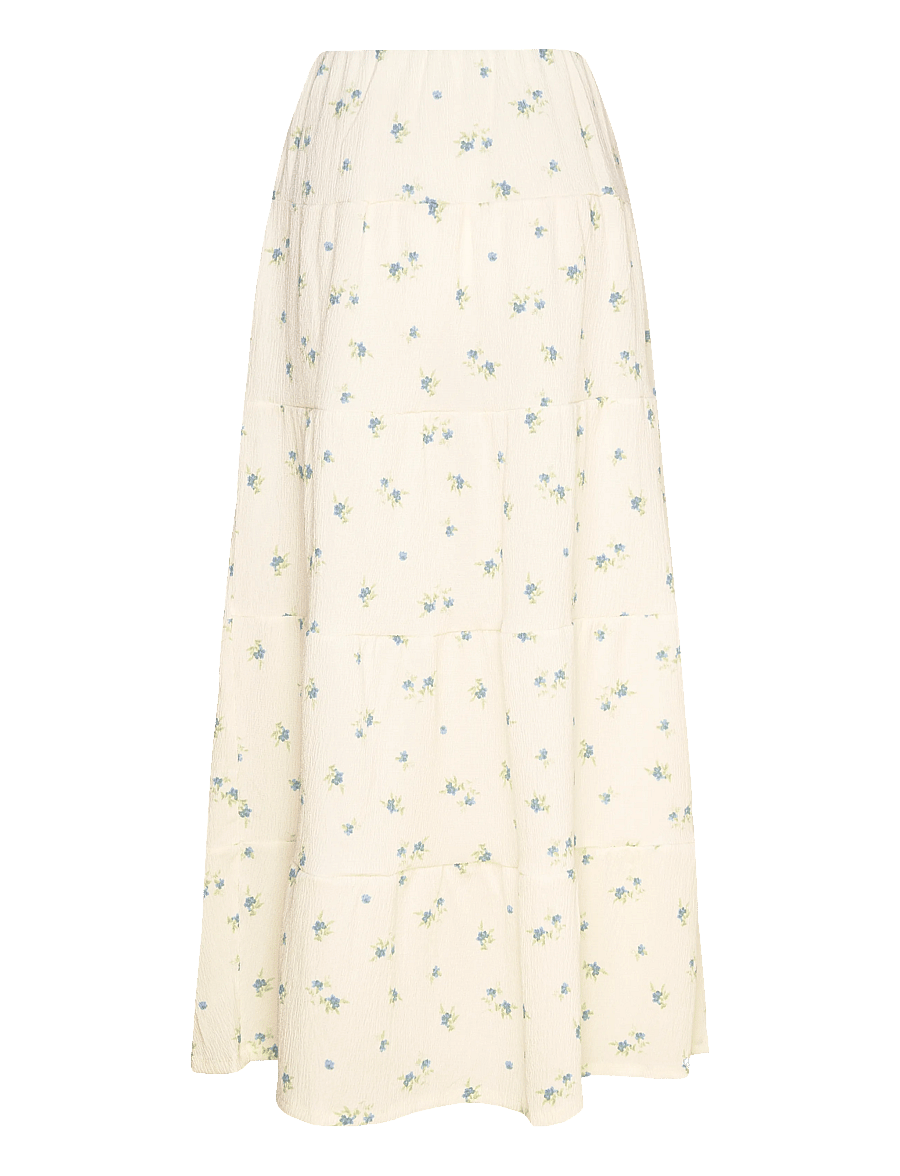 Bubbleroom - Flounce Maxi Skirt - maksiseelikud - blue/floral - 2