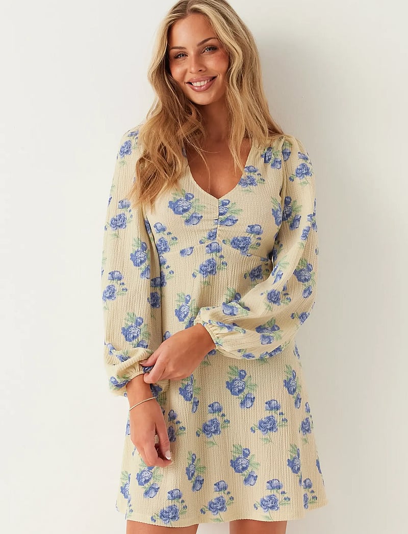 Bubbleroom - Structured Short Dress - korte kjoler - blue/floral - 3