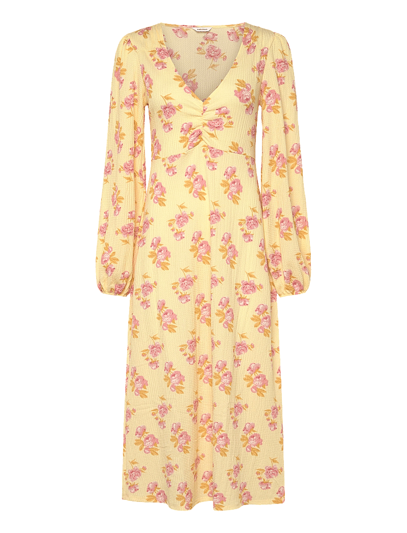 Bubbleroom - Structured Midi Dress - midikleider - yellow/floral - 1