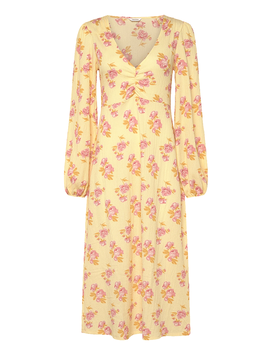 Bubbleroom - Structured Midi Dress - midikleider - yellow/floral - 1
