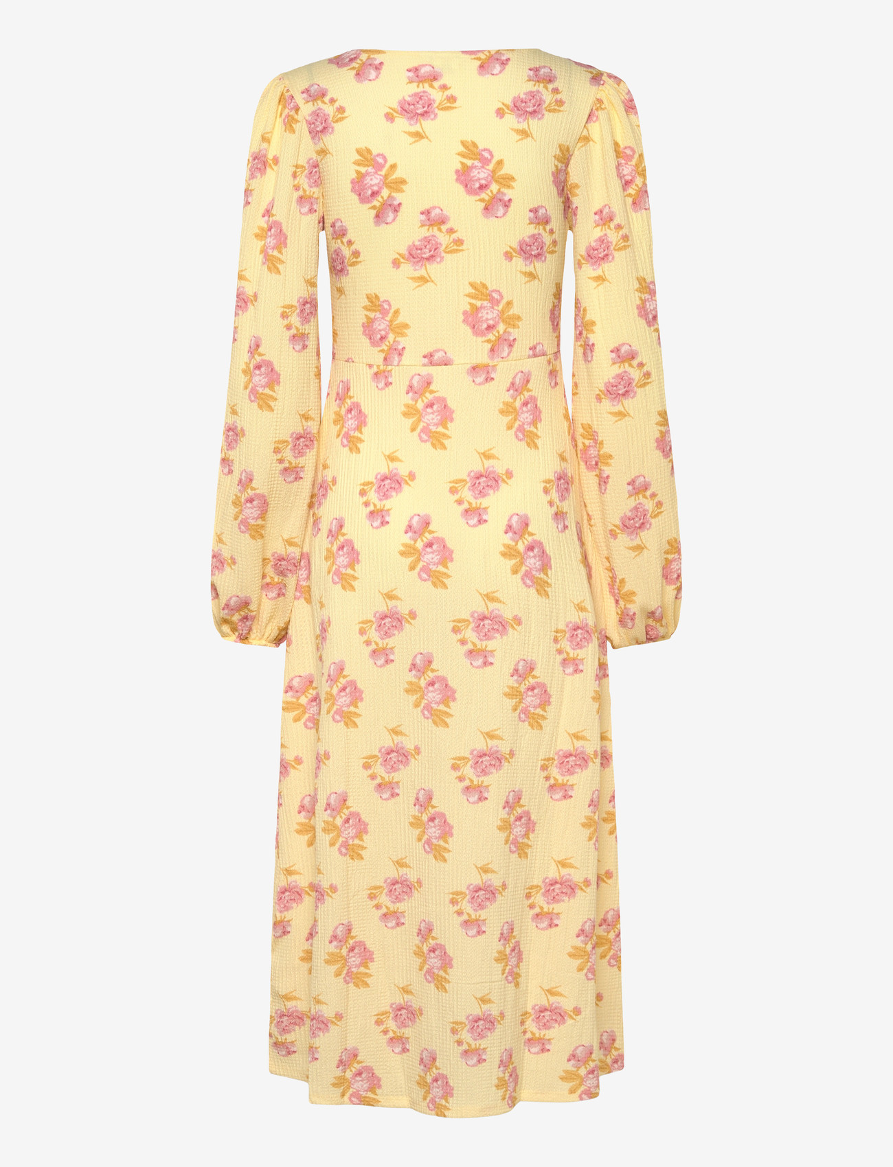 Bubbleroom - Structured Midi Dress - midikleidid - yellow/floral - 2
