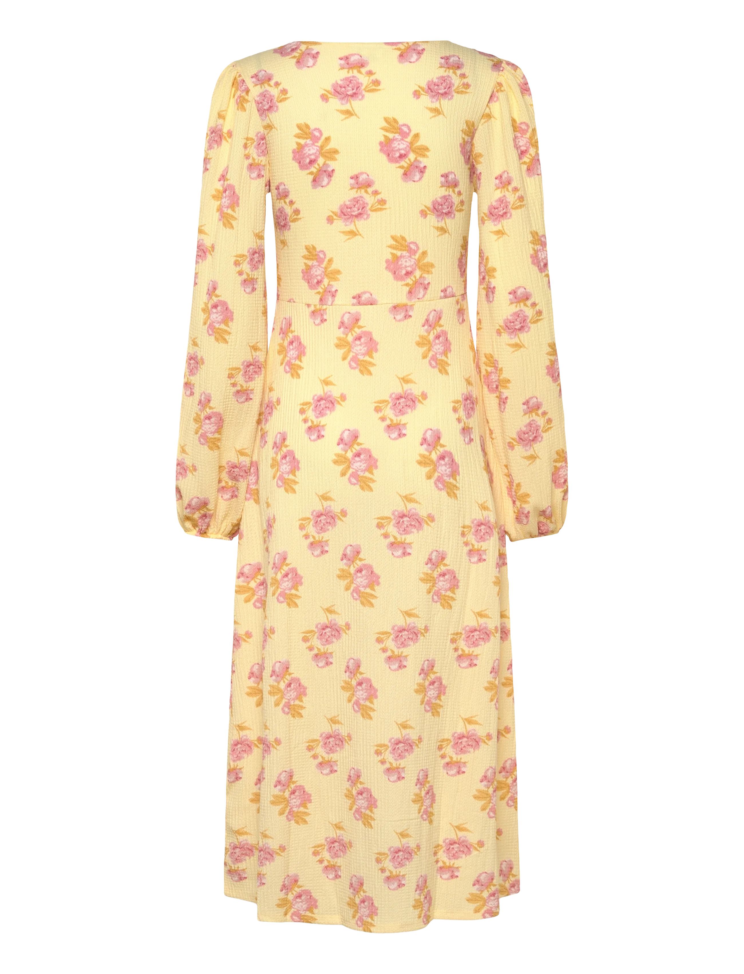 Bubbleroom - Structured Midi Dress - midiklänningar - yellow/floral - 2