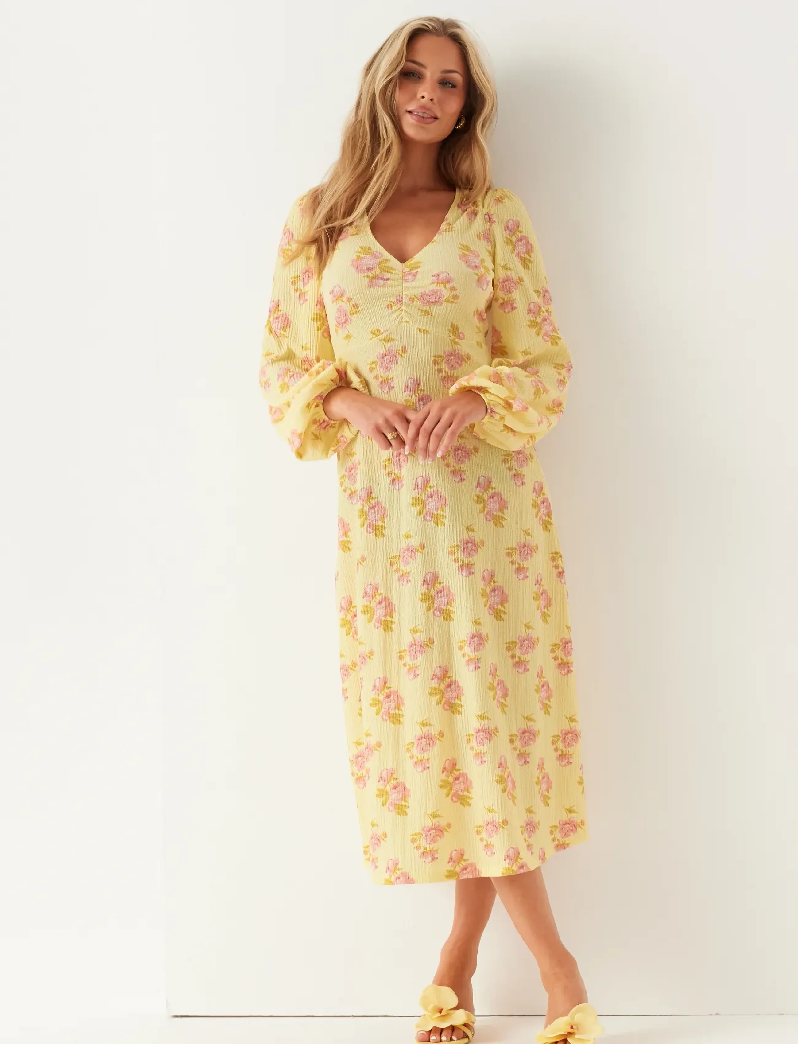 Bubbleroom Structured Midi Dress, S, Multi/patterned, Kjoler > Knælange Og Midi, Dame