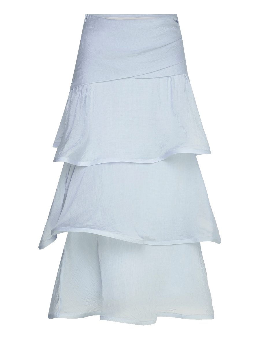 Bubbleroom - Flounce Sheer Ankle Skirt - maxikjolar - light blue - 1