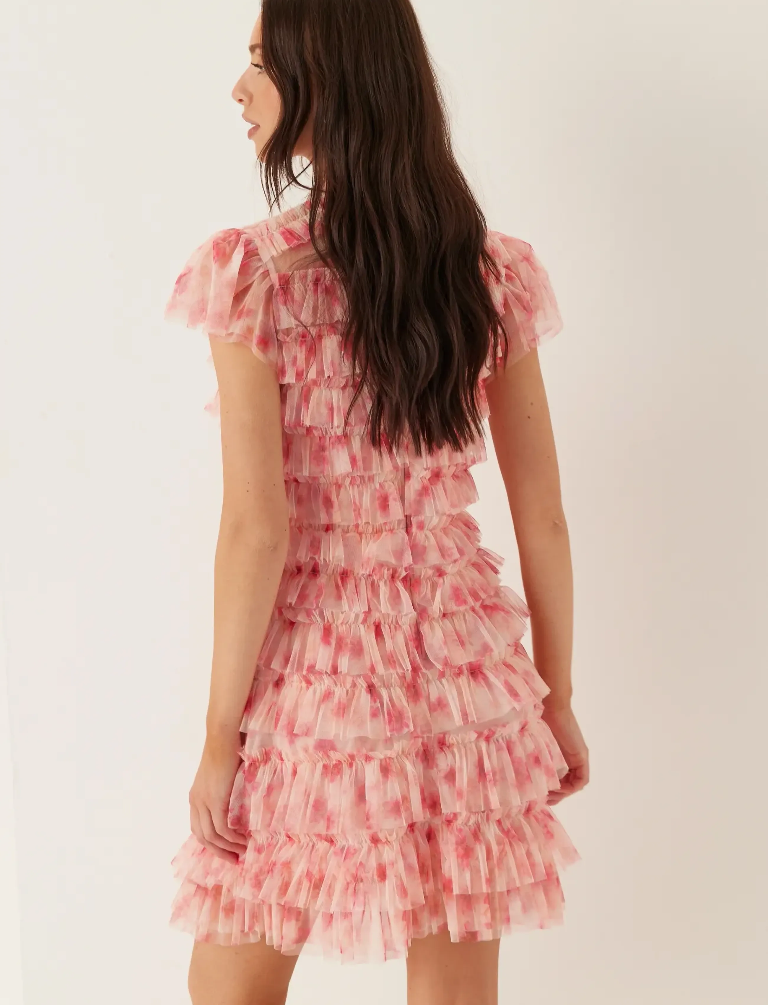 BUBBLEROOM High Neck Tulle Frill Dress korta klänningar dam – bild 5