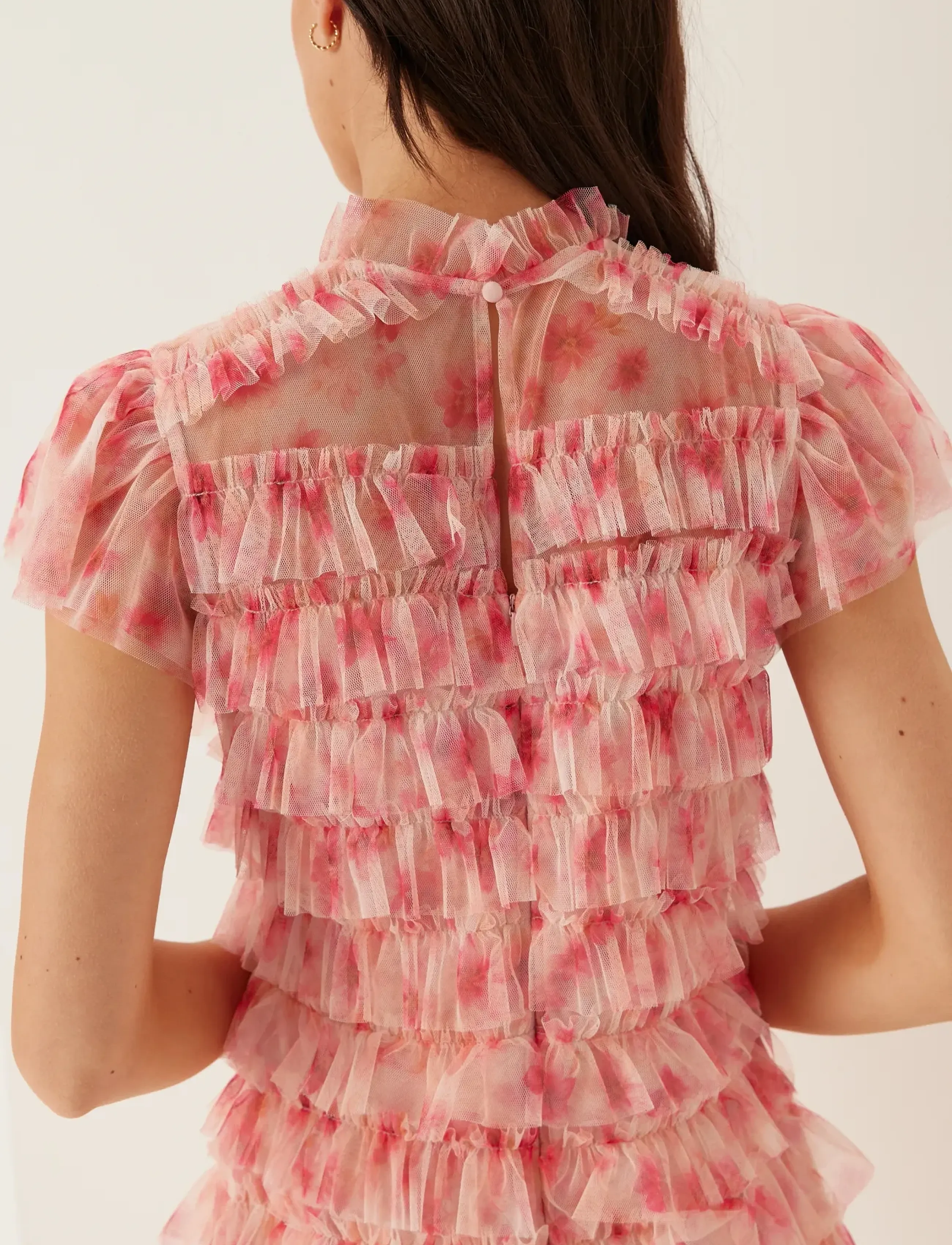 BUBBLEROOM High Neck Tulle Frill Dress korta klänningar dam – bild 6