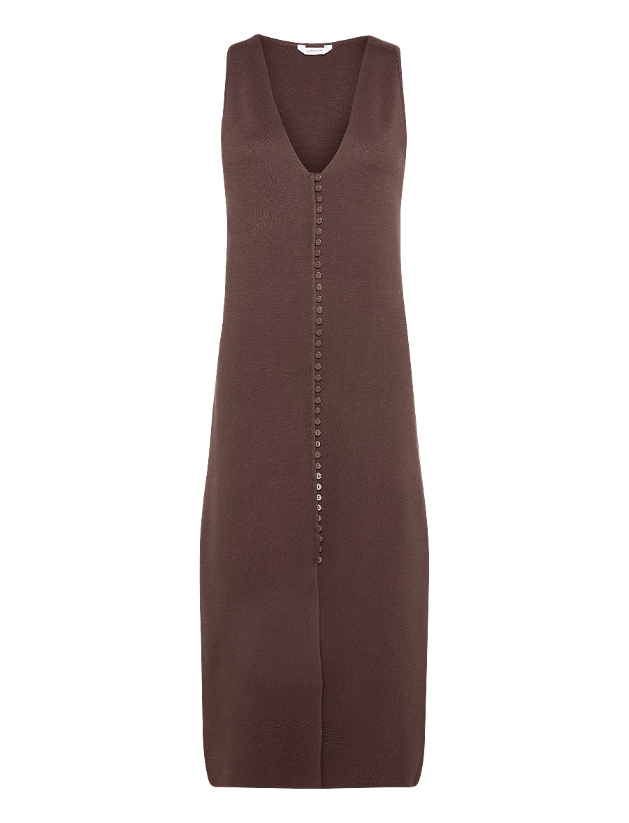 Bubbleroom - Knitted Vest Dress - cocktailkjoler - brown - 1